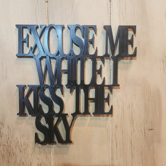 "Excuse Me While I Kiss the Sky" — 3D Printed Wall Art Sign